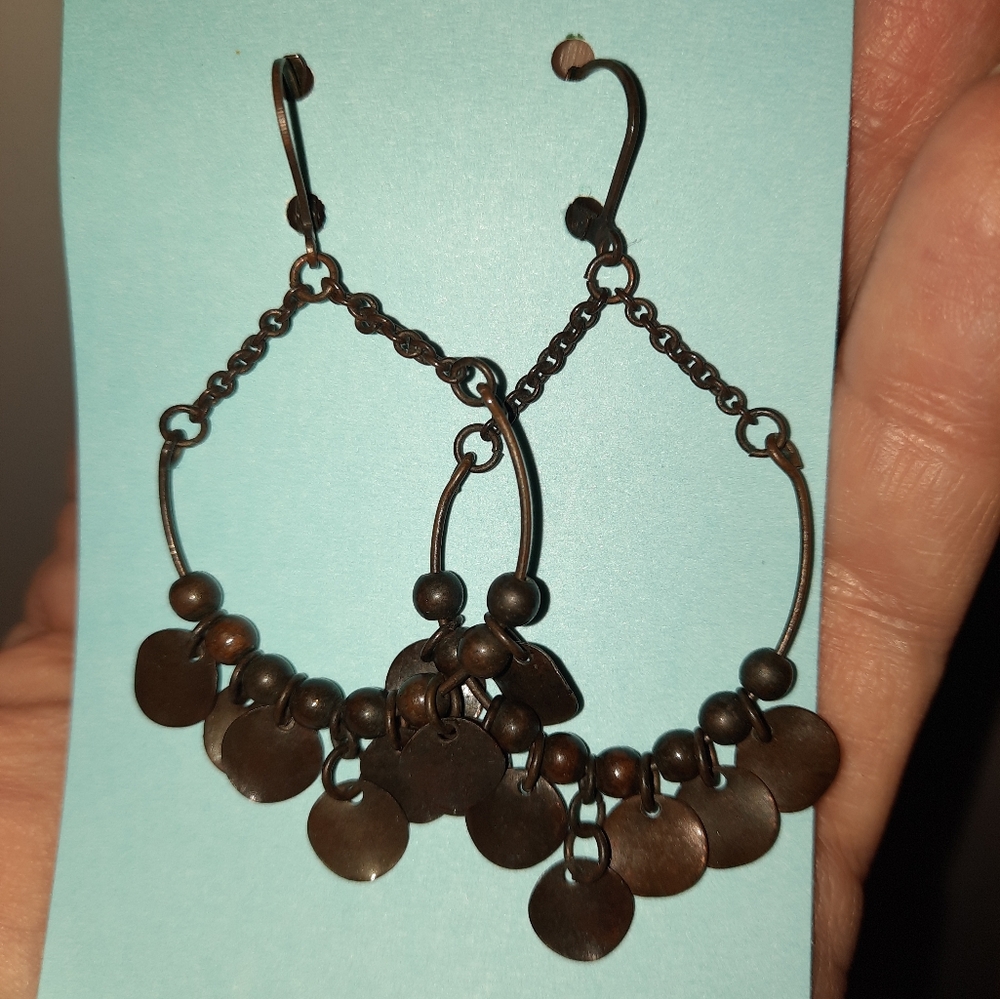 $ Bronze Color Boho Statement Earrings Lightweight